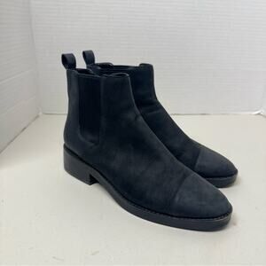 Cole Haan Black Suede Leather Ankle Boots Women’s 9.5 Classic Booties Fall Flats